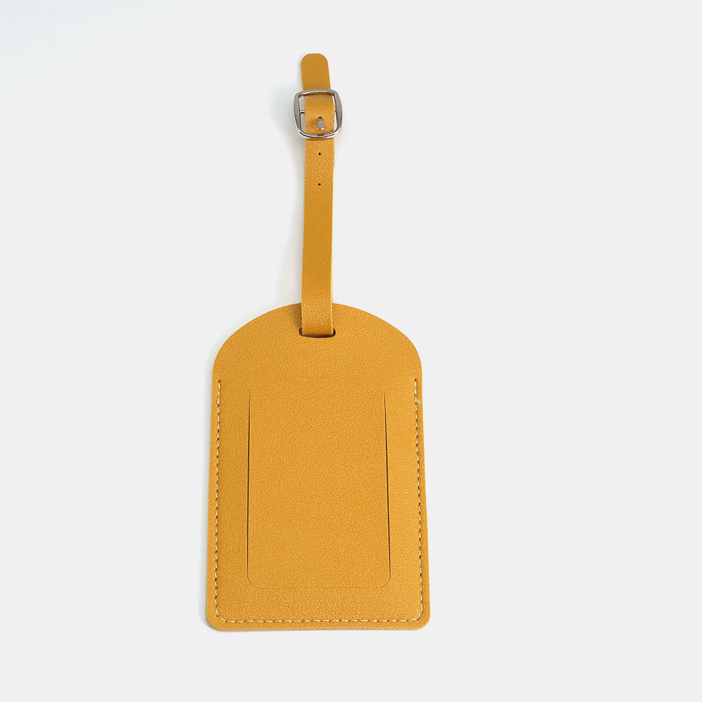 PU Leather Luggage Tag with Flip Cover and Info Card