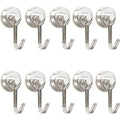 4Pcs 8 Pcs Magnetic Hooks,Heavy Duty 30LBS Neodymium Magnet Hook with Rust Proof for Indoor Outdoor Hanging,Refrige,Grill,Kitchen,Key Holder Silver