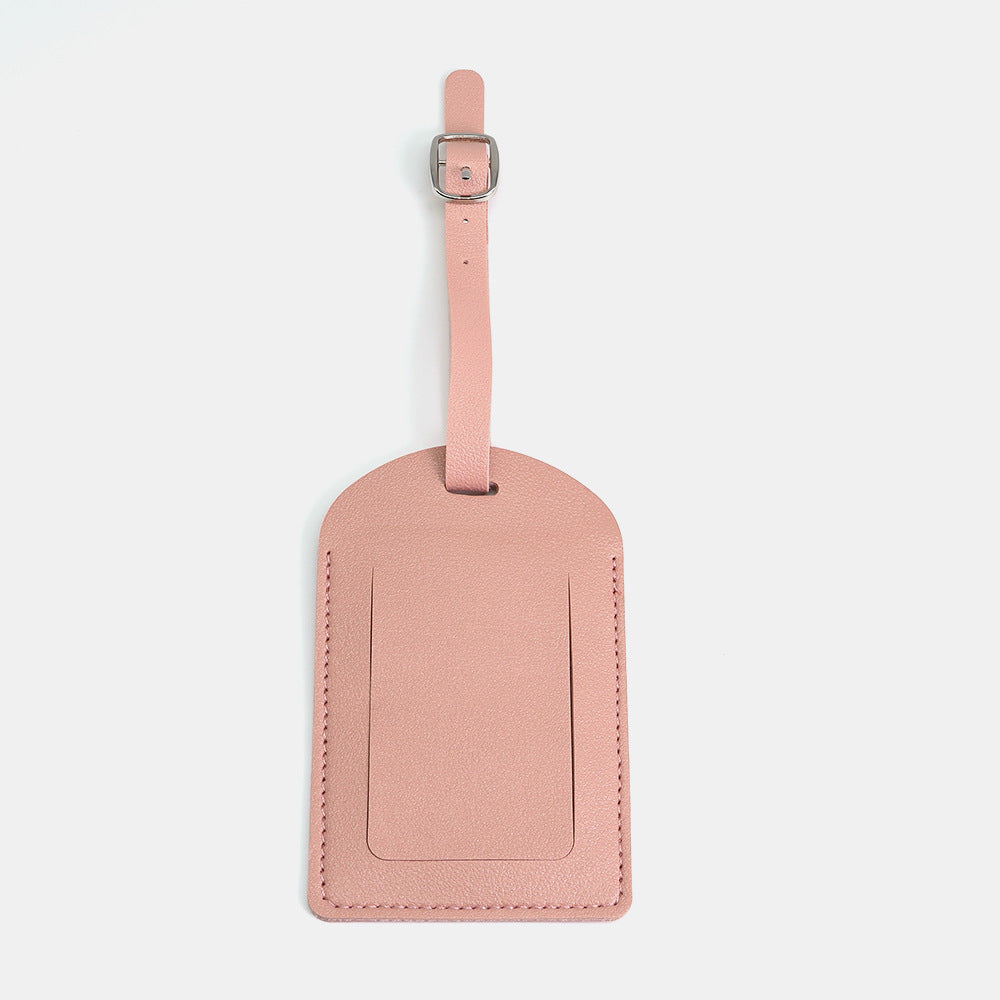 PU Leather Luggage Tag with Flip Cover and Info Card