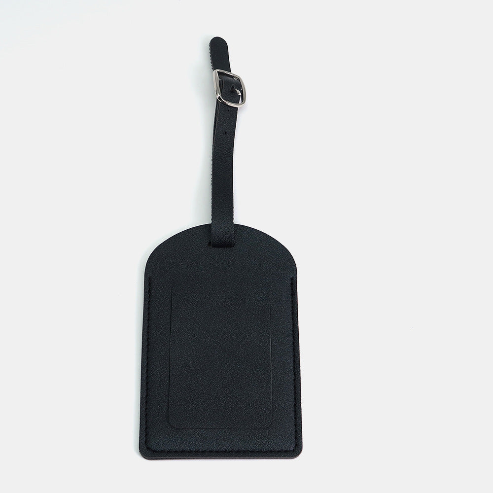 PU Leather Luggage Tag with Flip Cover and Info Card