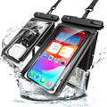 MINSLIS Waterproof Phone Pouch (2-Pack) BG02 IPX8 Double Storage Waterproof Phone Case for iPhone 15 Pro Max Dry Bag for Beach Cruise Travel Kayaking Swimming Snorkeling Waterpark Up to 6.9"