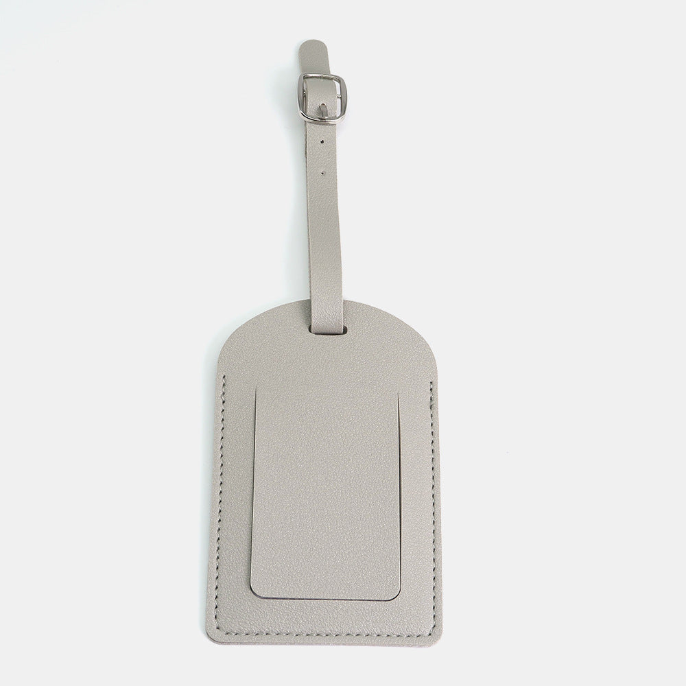 PU Leather Luggage Tag with Flip Cover and Info Card