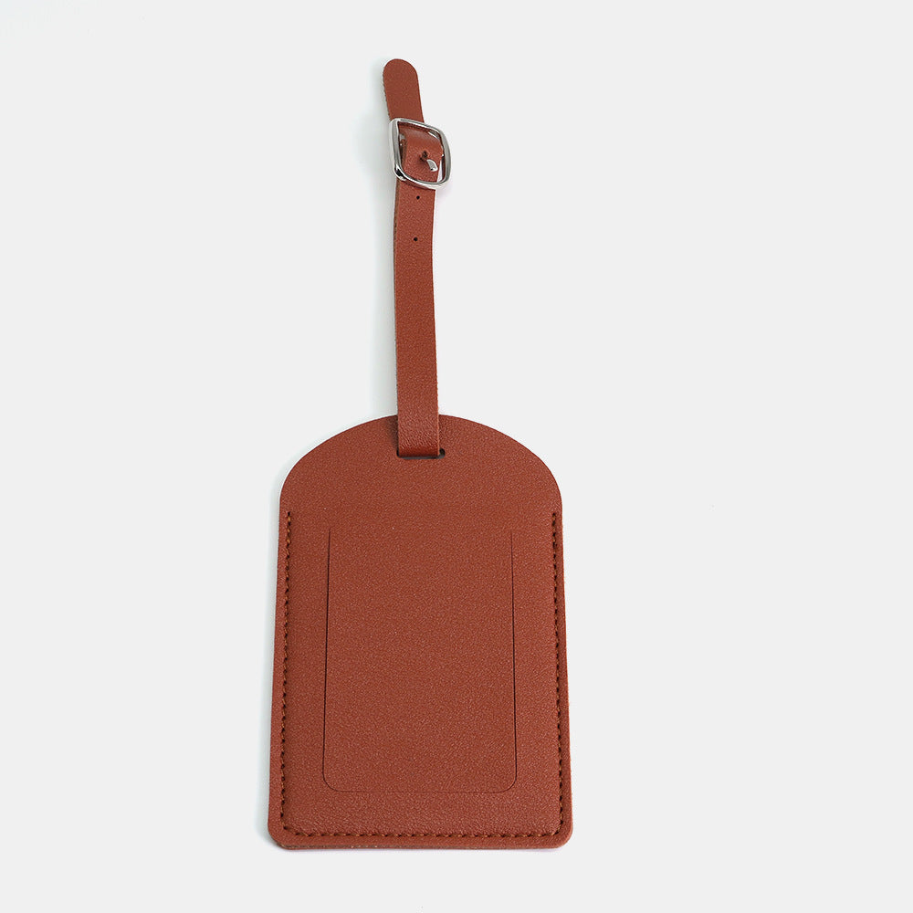 PU Leather Luggage Tag with Flip Cover and Info Card