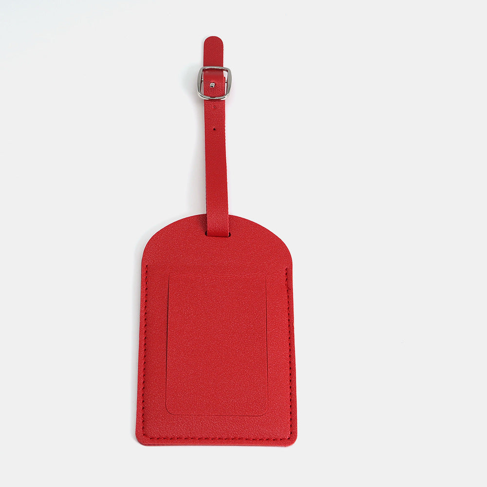 PU Leather Luggage Tag with Flip Cover and Info Card