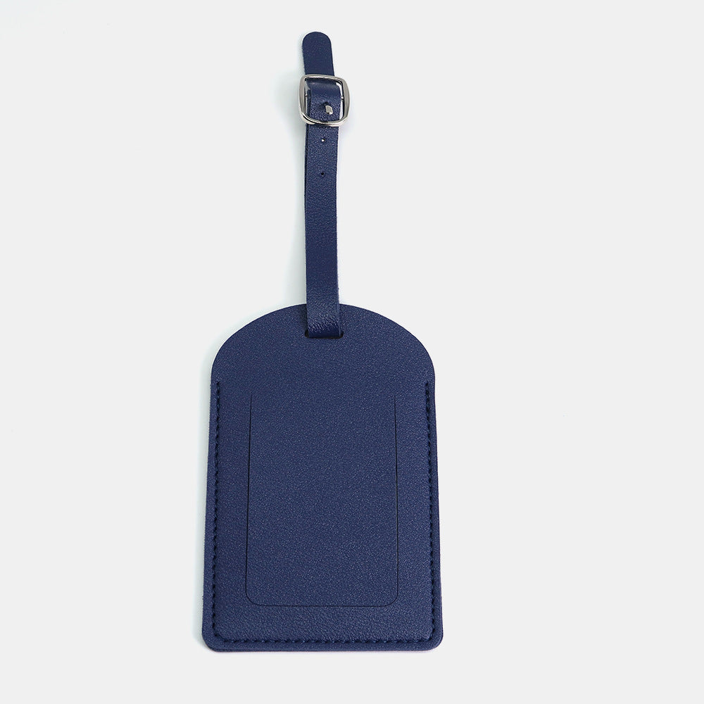 PU Leather Luggage Tag with Flip Cover and Info Card